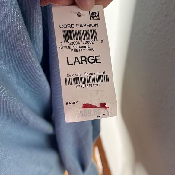 INC International Concepts Womens Sweater Sparkle Silver Blue Size Large NWT - Picture 9 of 11